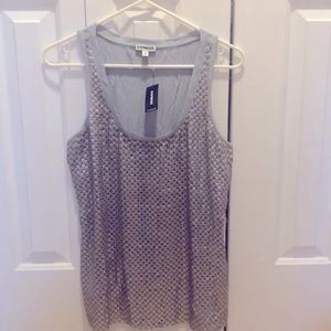 NWT Express tank S gray w/rose gold sequins